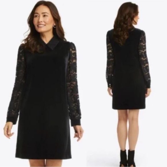 Draper James Dresses & Skirts - Draper James Black Dress with Lace Sleeves